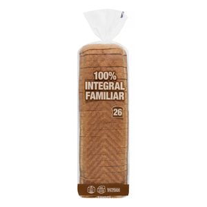 Pan de molde 100% integral familiar Hacendado