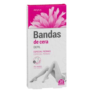 Bandas de cera especial piernas Deliplus piel sensible