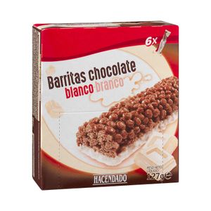 Barritas de cereales Hacendado con chocolate blanco