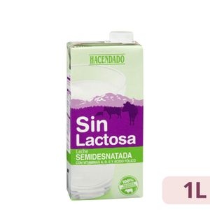 Leche semidesnatada sin lactosa Hacendado