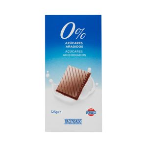 Chocolate extrafino con leche Hacendado 0% azúcares añadidos