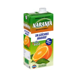 Bebida de naranja Hacendado sin azúcares añadidos