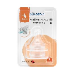 Tetina silicona papillas espesas +4 meses Deliplus