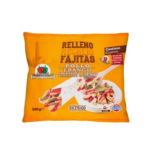 Relleno fajitas pollo, pimientos y cebolla Hacendado ultracongelado