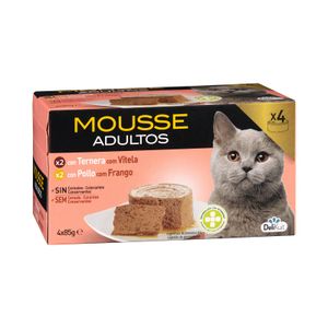 Mousse con ternera y pollo gato adulto Delikuit