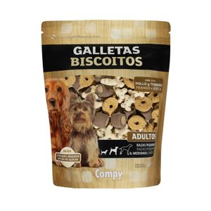 Snack galletas perro adulto con pollo y ternera Compy razas pequeñas y medianas