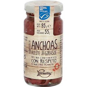 Filete Anchoa Cantábrico Aceite Girasol MSC Tarro
