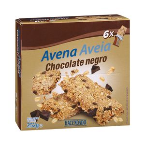 Barritas de avena Hacendado con chocolate negro