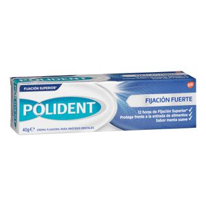 Crema fijadora prótesis dentales Polident fijación fuerte