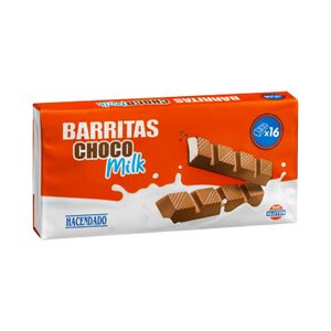 Barritas de chocolate con leche Hacendado rellenas de leche