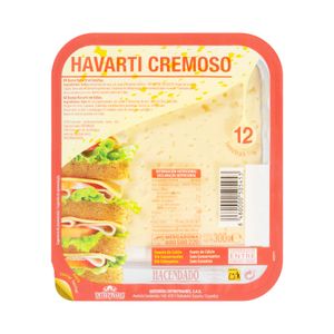 Queso lonchas cremoso havarti de vaca Hacendado