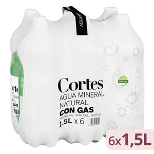 Agua mineral con gas grande Cortes