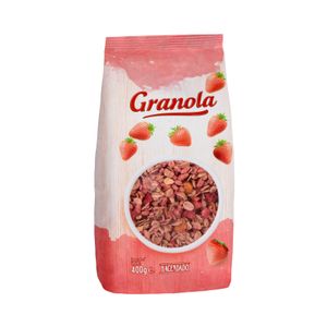 Copos crujientes de cereales Granola Hacendado con trozos de fresas