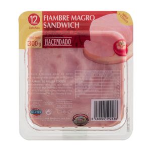 Fiambre magro sándwich Hacendado lonchas