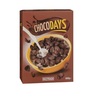 Cereales copos de trigo Chocodays Hacendado con chocolate