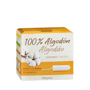 Tampones super plus Deliplus 100% algodón