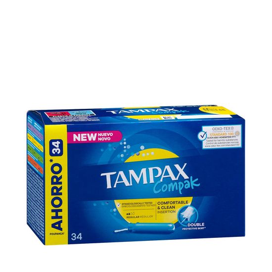 Tampones regular Tampax Compak con aplicador