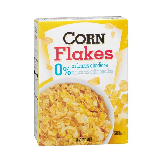 Cereales copos de maíz Corn Flakes Hacendado 0% azúcares añadidos