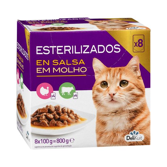 Bocaditos en salsa gato adulto Delikuit esterilizado