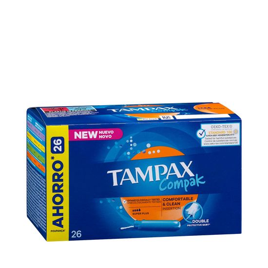 Tampones super plus Tampax Compak con aplicador