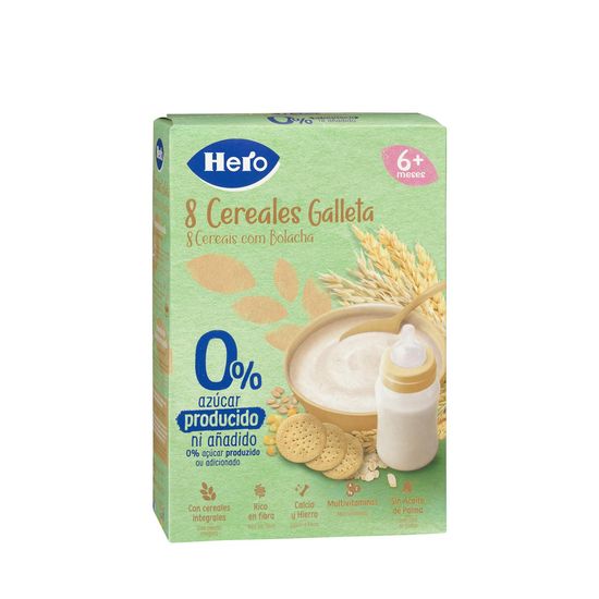 Papilla 8 cereales con galleta Hero baby +6 meses