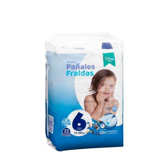 Pañales bebé talla 6 de 17-28 kg Deliplus