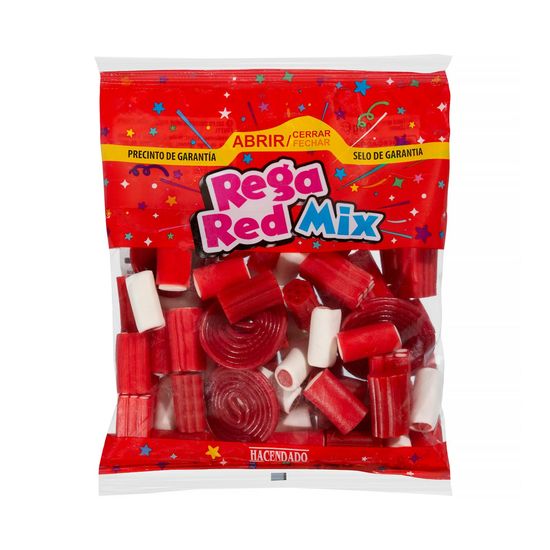 Golosinas Rega Red Mix Hacendado sabor fresa, nata y tutti frutti