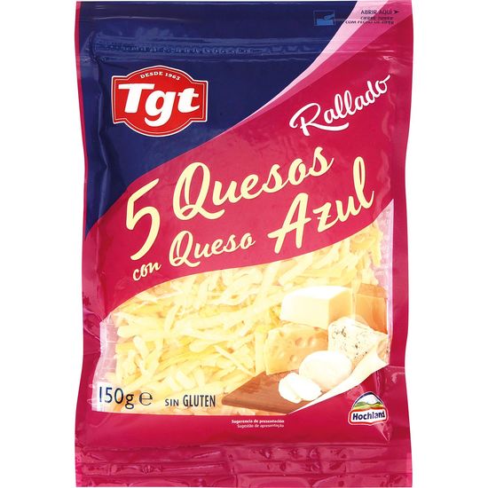 Queso Rallado Pizzas 5 Quesos con Azul