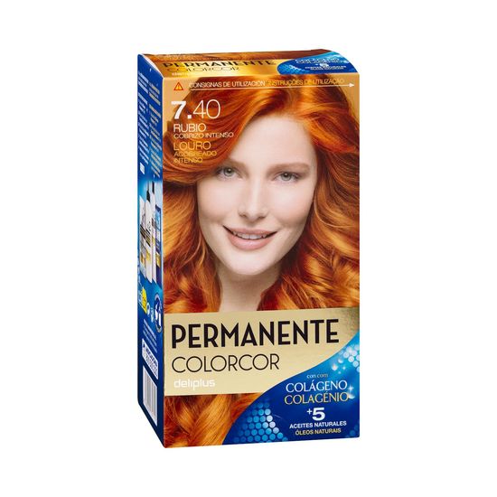 Coloración permanente 7.40 rubio cobrizo intenso Deliplus