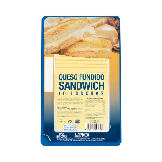 Queso lonchas fundido sándwich mezcla Hacendado