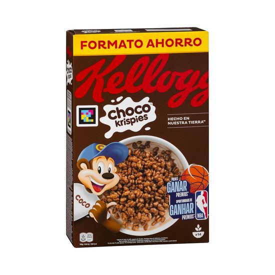 Cereales de arroz inflado Choco Krispies Kellogg's con chocolate