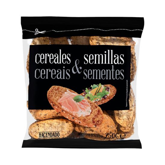 Panecillos tostados cereales y semillas Hacendado