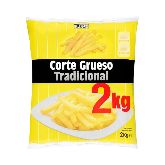 Patatas prefritas corte grueso Hacendado ultracongeladas