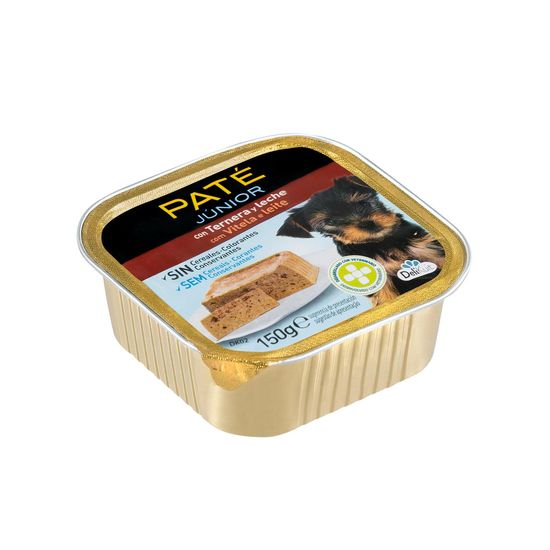 Paté perro júnior Delikuit con ternera y leche