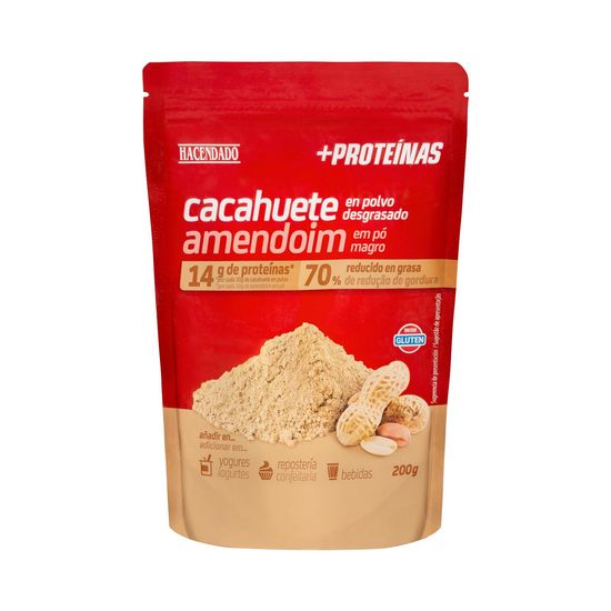 Cacahuete +Proteínas en polvo desgrasado Hacendado 14 g proteínas 70% reducido en grasa