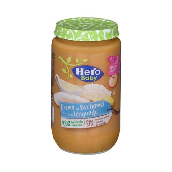 Papilla crema de bechamel con lenguado Hero baby +8 meses