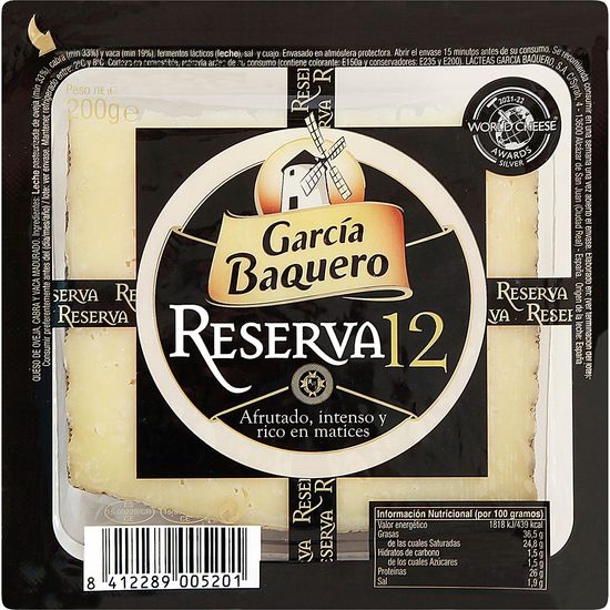 Queso Mezcla Reserva 12 Meses L.Pasteurizada