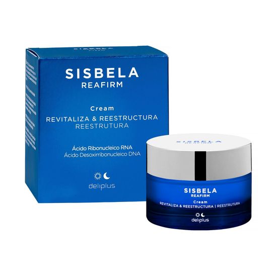 Crema facial Revitaliza y Reestructura Sisbela Reafirm Deliplus con ácido ribonucleico RNA