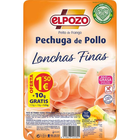 Pechuga de Pollo Braseado Finas Lonchas