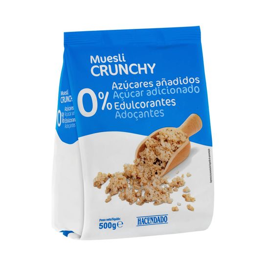 Muesli Crunchy Hacendado 0% azúcares añadidos 0% edulcorantes