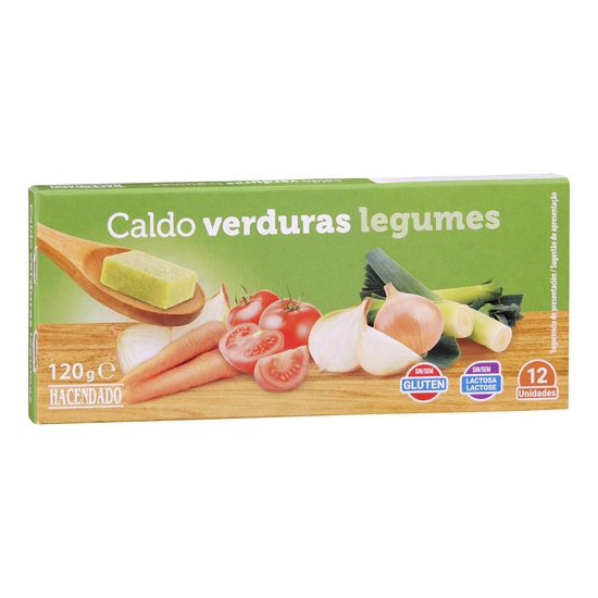 Caldo de verduras Hacendado en pastillas