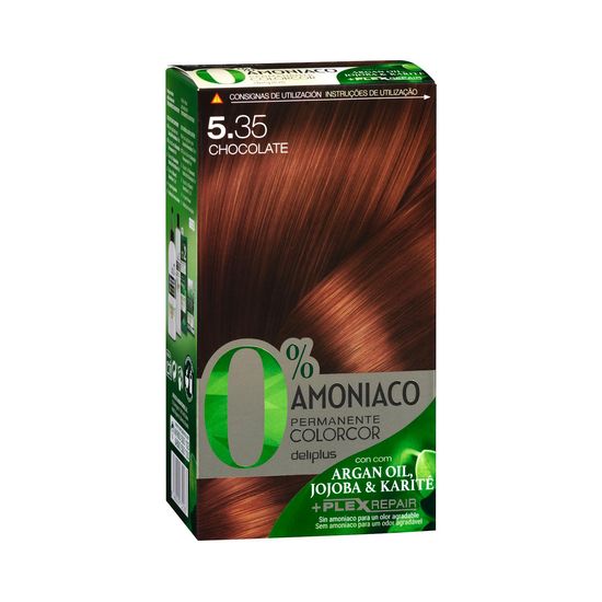 Coloración permanente 5.35 chocolate Deliplus 0% amoníaco