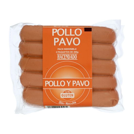 Salchichas cocidas Hacendado de pollo y pavo sabor ahumado