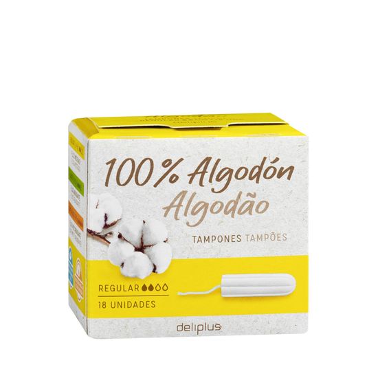 Tampones regular Deliplus 100% algodón