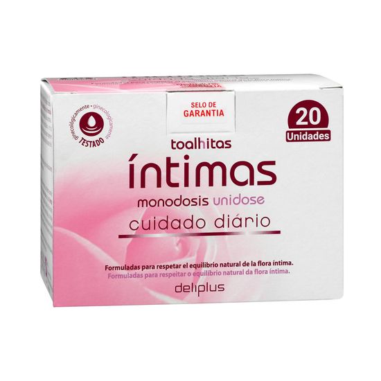 Toallitas íntimas cuidado diario Deliplus monodosis