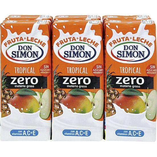 Fruta Leche Tropical Zero. Pack de 6