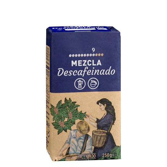 Café molido descafeinado mezcla Hacendado