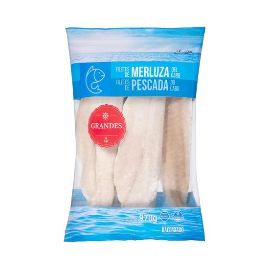 Filetes de merluza del cabo grandes sin piel Hacendado ultracongelados