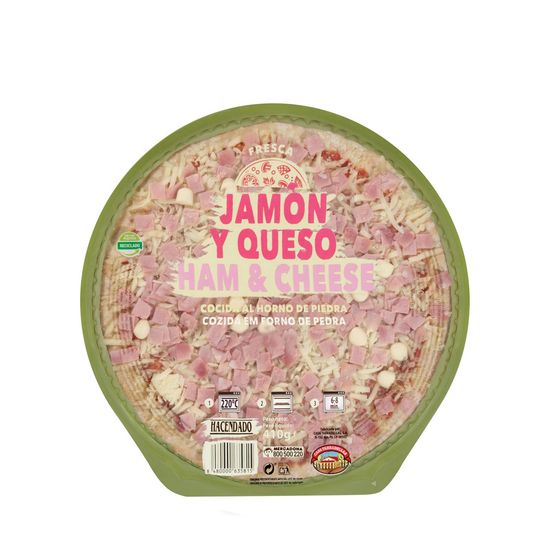 Pizza jamón y queso Hacendado