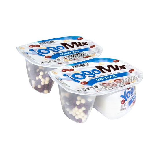 Yogur azucarado YogoMix Bolitas Hacendado con bolitas chocolateadas